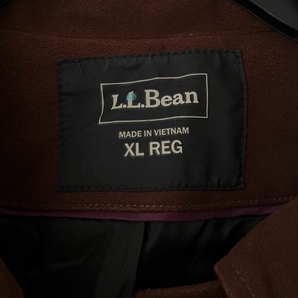 LL Bean Brushed Cotton Belted Barn Jacket Brown Size XL - Picture 7 of 10